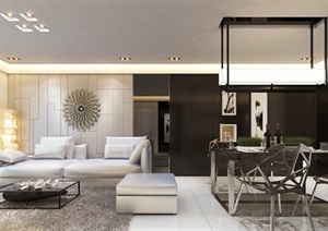 现代风格住宅室内设计cad施工及效果图