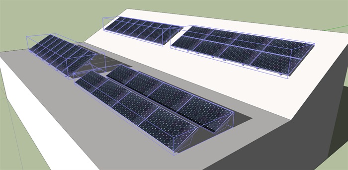 光伏太阳能板素材设计su模型