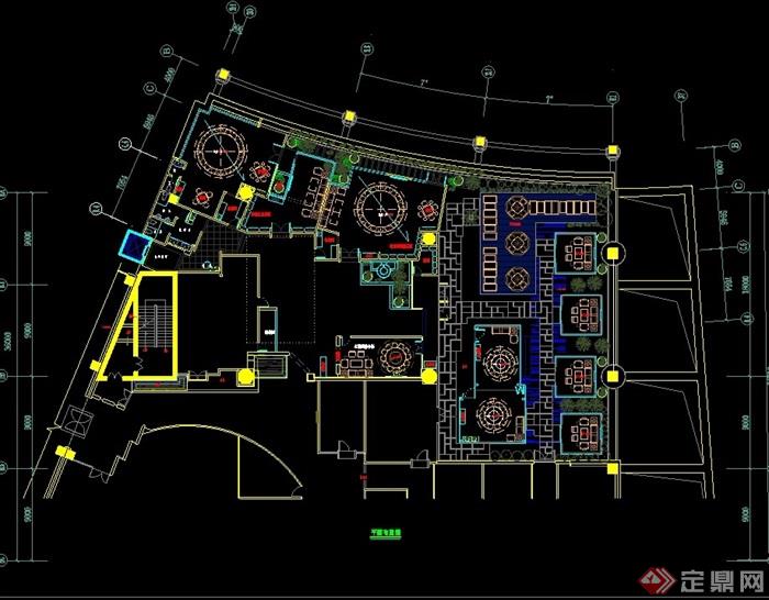 某现代风格茶餐厅CAD施工图（含效果图）