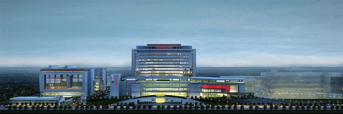 滨海园区医院详细建筑设计su模型