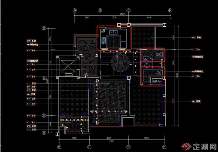 欧式香缇华府样板房室内详细设计cad施工图及效果图