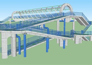 两条折线型人行天桥ＳＵ模型