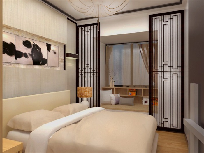 新中式住宅详细室内装饰设计jpg效果图