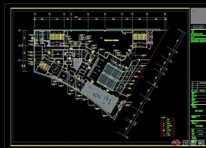 彩云彩图详细室内餐饮空间设计cad施工效果图