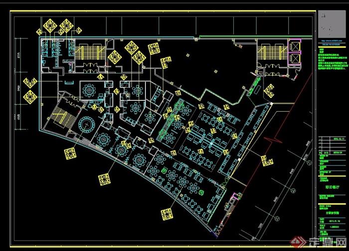 彩云彩图详细室内餐饮空间设计cad施工效果图