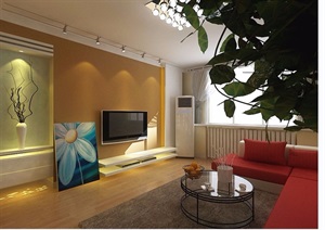 现代暖色调住宅室内设计cad施工图附效果图