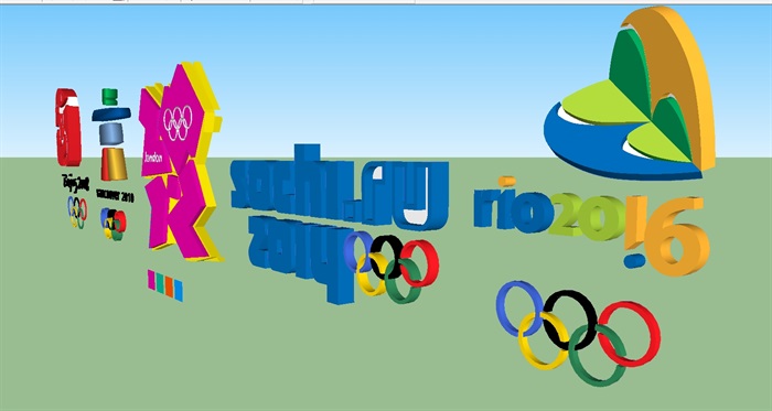 奥林匹克LOGO标志全集ＳＵ模型(1)