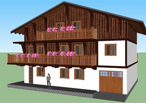 3个现代木屋茶室建筑方案ＳＵ模型