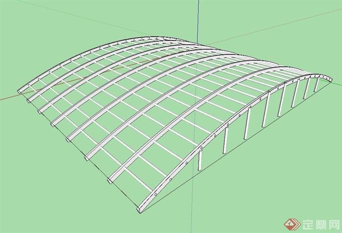 钢结构造型天花su模型