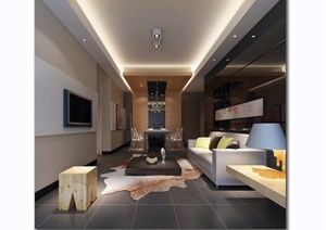 现代风格住宅室内样板房设计cad施工及效果图