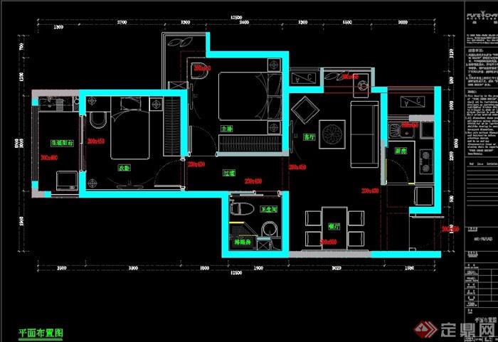 现代风格住宅室内样板房设计cad施工及效果图