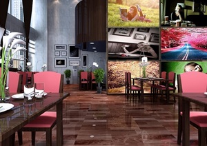 茶餐厅详细室内装饰设计3d模型及施工图