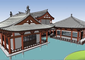 宋代古旅游建筑SU(草图大师)模型