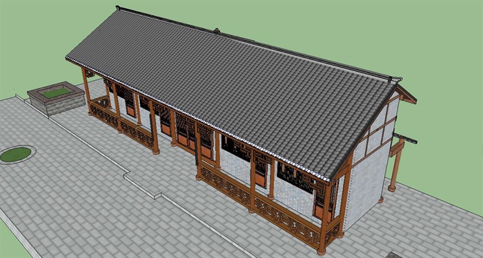 茶室建筑多层设计SU模型