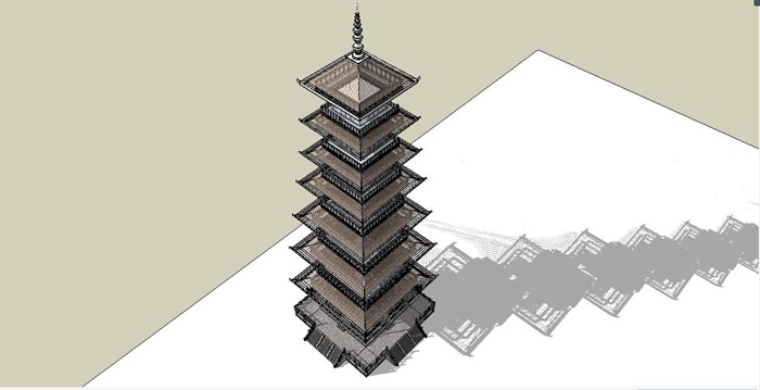 四角塔建筑设计SU模型