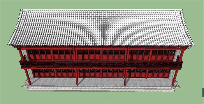 中式古典茶楼建筑SU模型