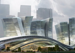 某高速铁路段西九龙总站建筑设计jpg方案