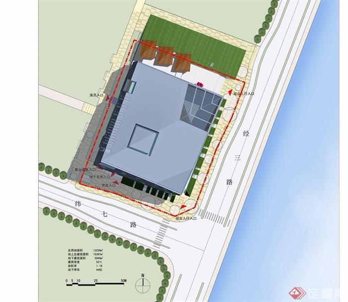 普陀大剧院文体建筑设计jpg、cad方案