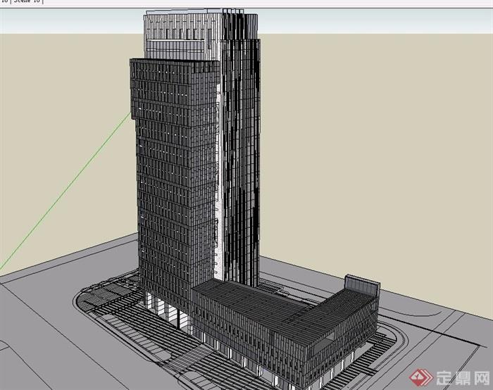 江苏省信用联社办公楼详细建筑设计su模型及cad、pdf方案