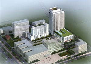 宿迁人民医院病房大楼建筑设计jpg、cad方案及SU(草图大师)模型