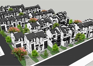 别墅群规划及建筑设计SU(草图大师)模型