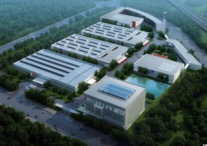 江苏三江电器制造厂区办公建筑设计jpg、cad方案及SU(草图大师)模型