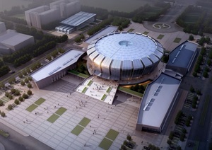 九龙湖体育馆建筑设计jpg效果图
