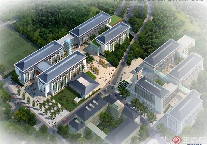 南京工业大学江浦校区教学楼学校建筑设计jpg、cad方案及su模型