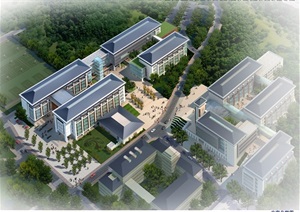 南京工业大学江浦校区教学楼学校建筑设计jpg、cad方案及SU(草图大师)模型