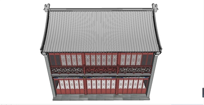 中式古典风格茶楼SU模型