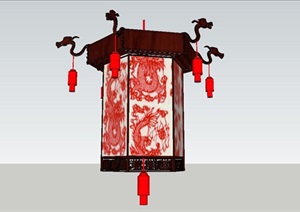 精美古典中式灯笼素材SU(草图大师)模型