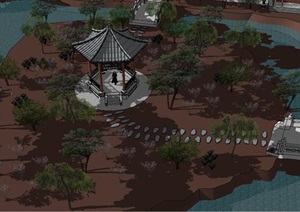 中式古典风格建筑及园林景观设计SU(草图大师)模型