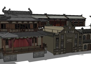 多款古典中式古建筑文化建筑SU(草图大师)模型