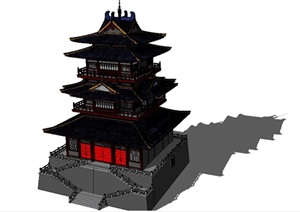 阁楼建筑SU(草图大师)模型