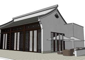 中式仿商业古建筑SU(草图大师)模型