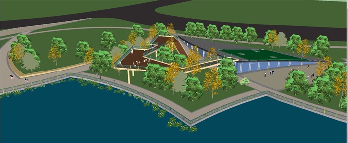 现代滨湖公园广场景观方案ＳＵ模型(5)
