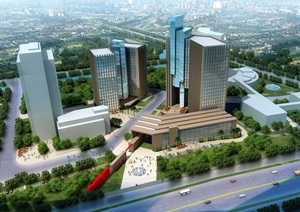 中国移动江苏公司泰州分公司办公楼设计SU(草图大师)模型含cad、jpg方案