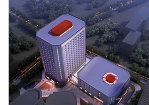 北京社会主义学院建筑设计jpg、cad方案及SU(草图大师)模型