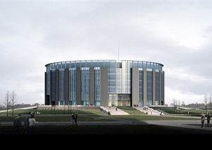 山西能源学校图书馆建筑设计效果图