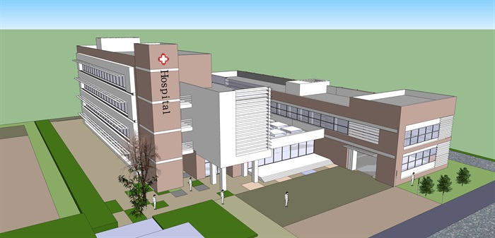 9个风格各异的综合医院建筑方案ＳＵ模型 (12)(1)