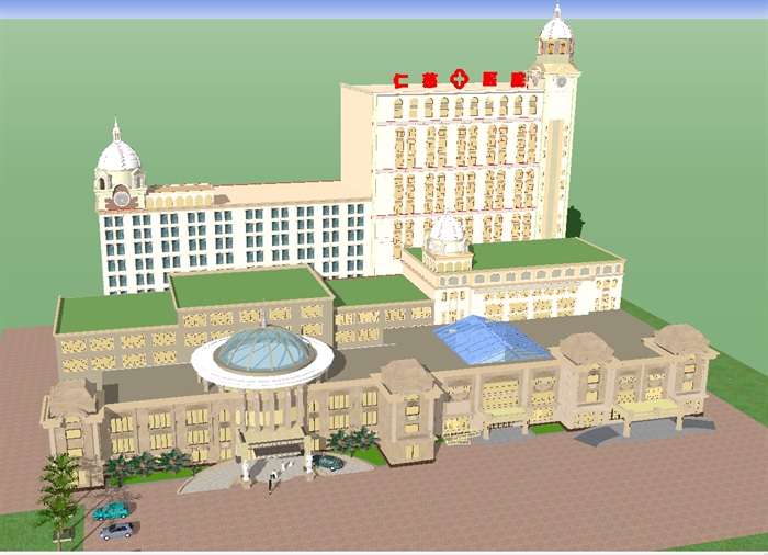 9个风格各异的综合医院建筑方案ＳＵ模型 (12)(4)