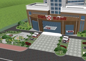 三个巴中市康达医院建筑方案ＳＵ模型
