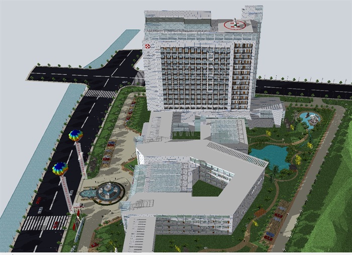 现代惠山区人民医院建筑方案ＳＵ模型(3)