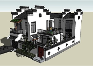 徽派中式住宅建筑SU(草图大师)模型