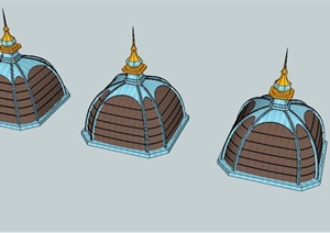 塔顶屋顶建筑SU(草图大师)模型