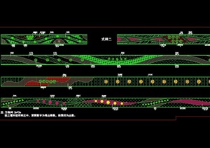 多个市政道路绿化cad大样图