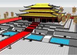 宫殿规划布局SU(草图大师)模型