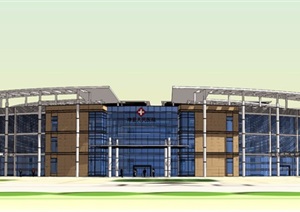 现代风格医院大楼建筑设计SU(草图大师)模型