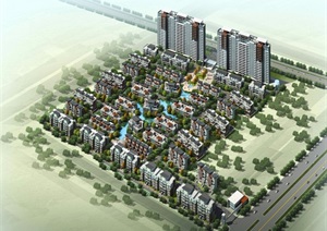 镇江泰银中式住宅小区建筑设计cad方案含效果图