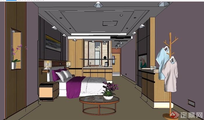 医院月子中心套房室内空间su模型